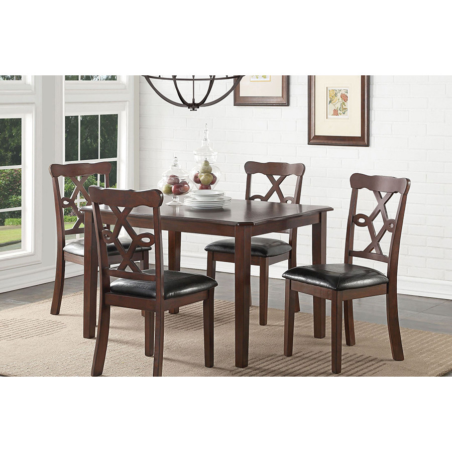 ACME - Ingeborg 5PC Pack Dining Set in Black/Espresso