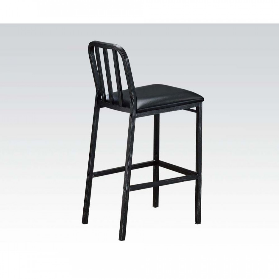 ACME - Jodie Bar Chair (Set of 2) in Black/Antique Black