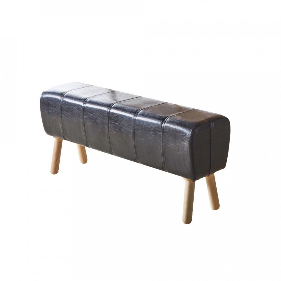 ACME - Dessa Bench in Black PU/Natural