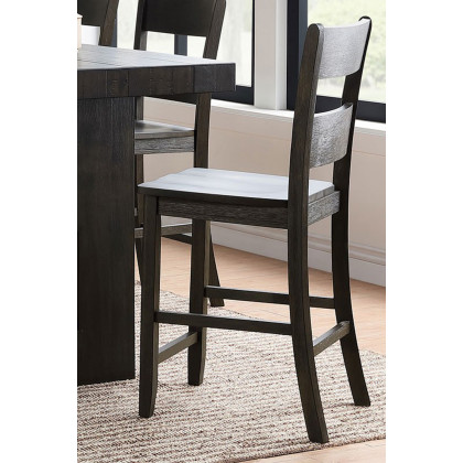 ACME - Haddie Counter Height Chair (Set-2) in Distressed Walnut