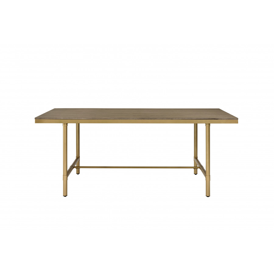 ACME - Entropy Dining Table in PU/Ash Oak/Champagne