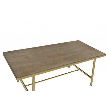 ACME - Entropy 5PC Dining Set in White/Brushed Gold