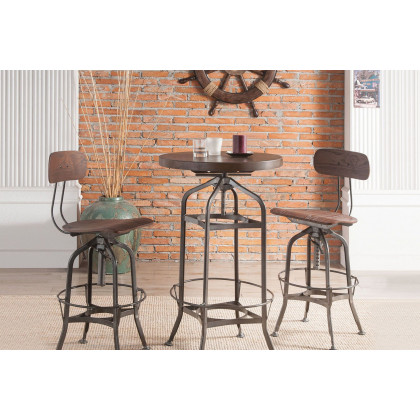 ACME - Kaeso Bar Table in Walnut/Gunmetal