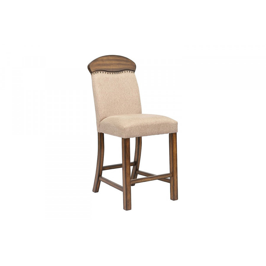 ACME - Maurice Counter Height Chair (Set-2) in Linen/Oak
