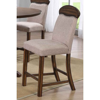 ACME - Maurice Counter Height Chair (Set-2) in Linen/Oak