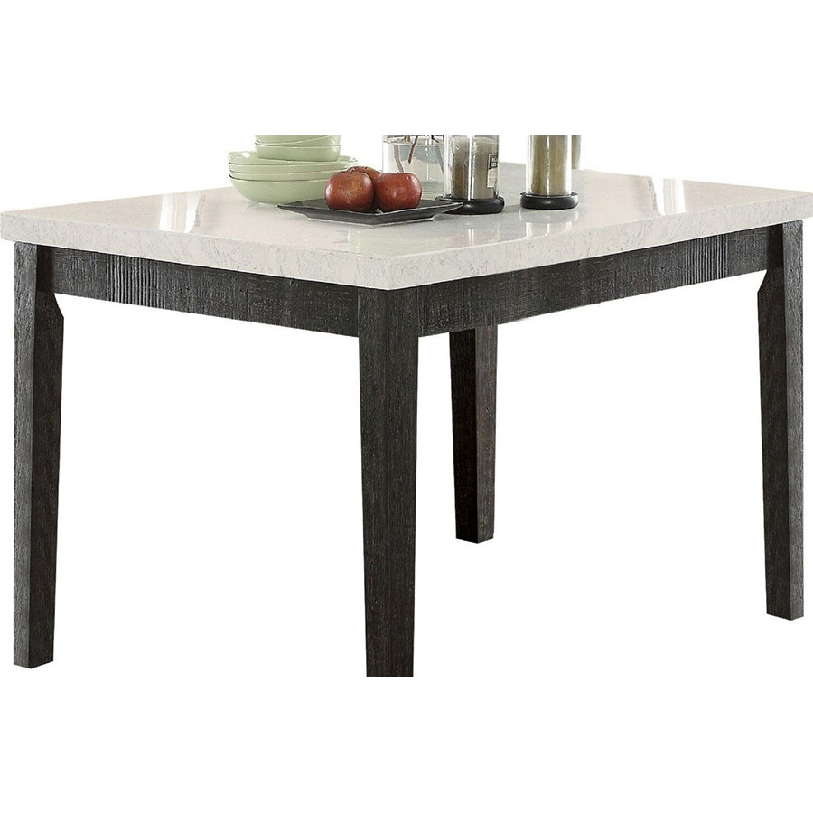 ACME - Nolan Counter Height Table in White Marble Top/Salvage Dark Oak