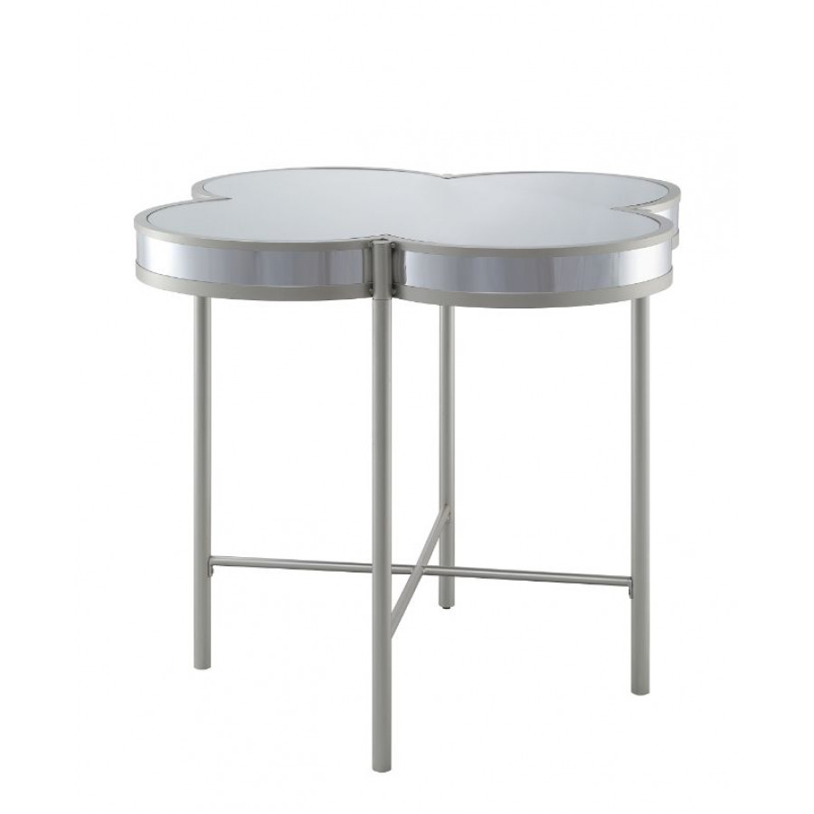 ACME - Clover Counter Height Table in Silver/Champagne