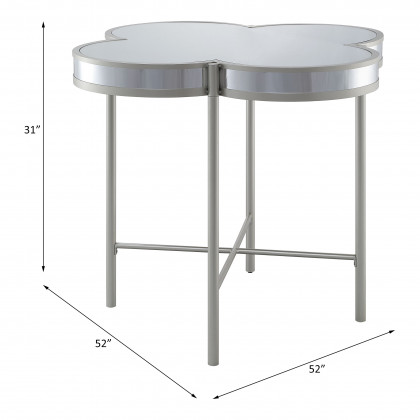 ACME - Clover Counter Height Table in Silver/Champagne