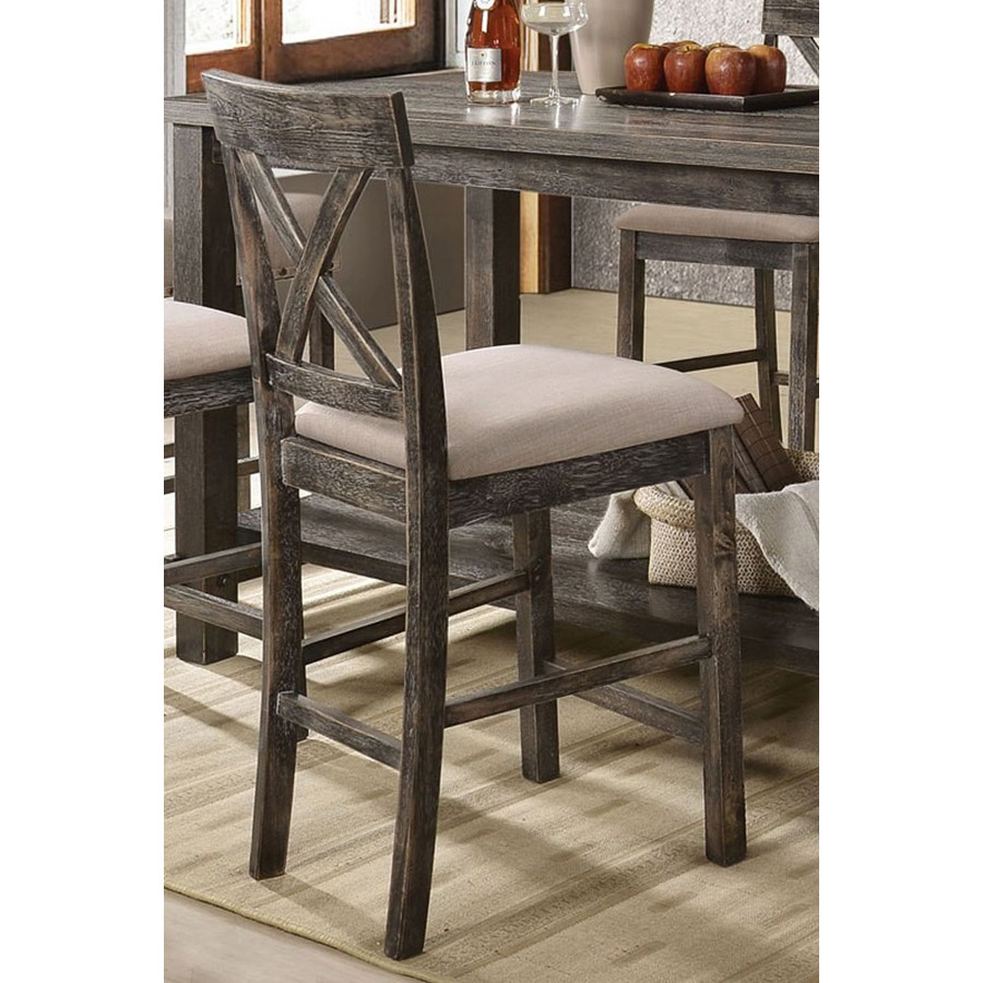 ACME Martha II Counter Height Chair Set of 2 - Weathered Gray