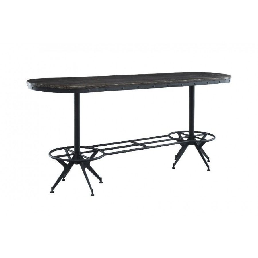 ACME - Zangief Counter Height Table in Salvaged Brown/Black