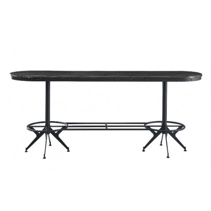 ACME - Zangief Counter Height Table in Salvaged Brown/Black