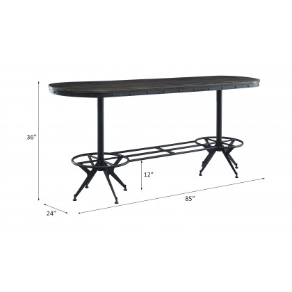ACME - Zangief Counter Height Table in Salvaged Brown/Black