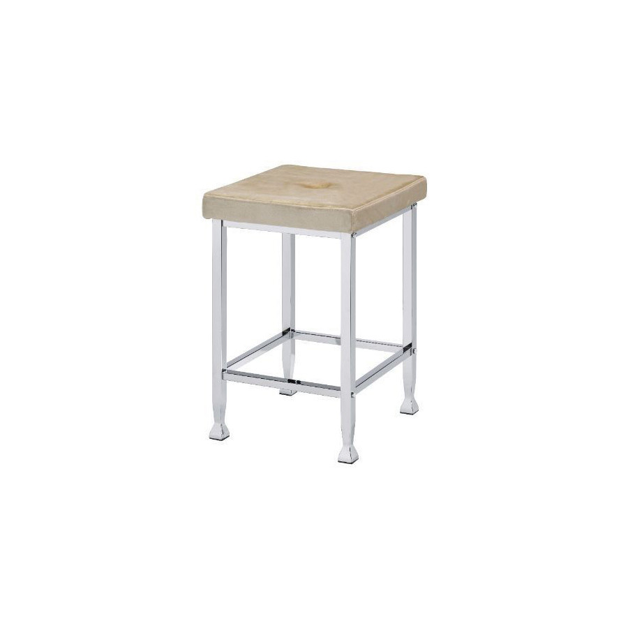 ACME - Raine Counter Height Stool (Set-2) in Beige/Chrome