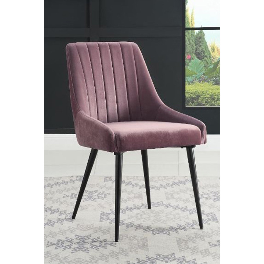 ACME - Riley Side Chair (Set-2) in Pink/Black