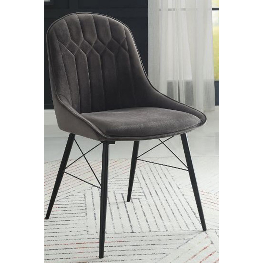 ACME - Abraham Side Chair (Set-2) in Dark Gray/Black
