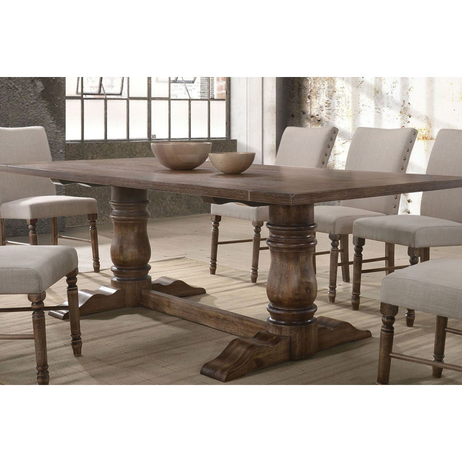 ACME - Leventis Weathered Dining Table