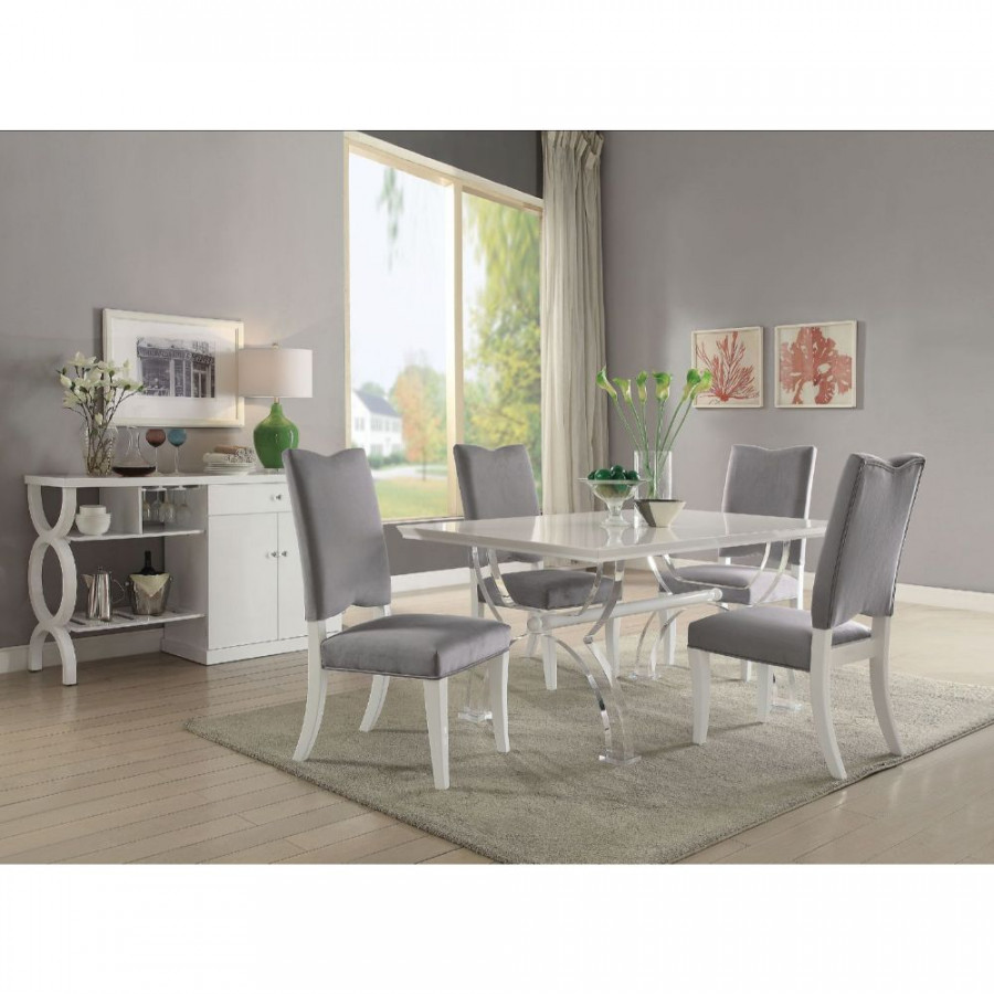 ACME - Martinus Side Chair (2Pc) in Gray White
