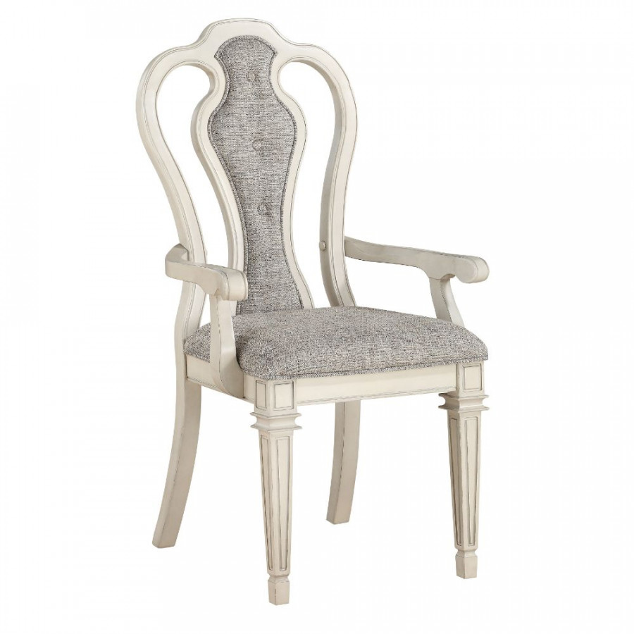 ACME - Kayley Chair (2Pc) in Linen/Antique White
