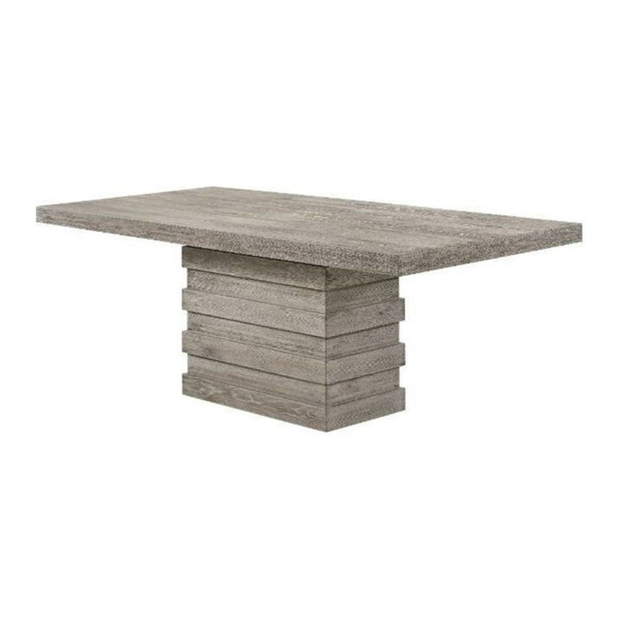 ACME - Faustine Dining Table in Salvaged Light Oak