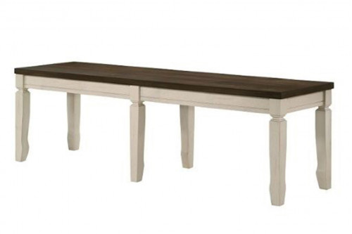ACME™  - Fedele Bench in Weathered Oak and Cream Finish