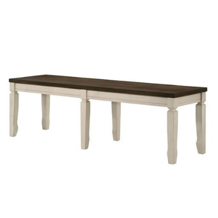 ACME - Fedele Bench in Weathered Oak/Cream