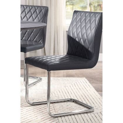 ACME - Ansonia Side Chair (Set-2) in Gray/Chrome