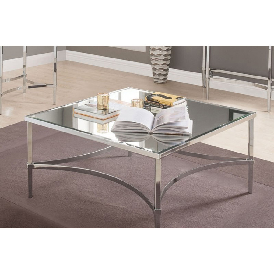 ACME - Petunia Coffee Table in Mirrored/Chrome