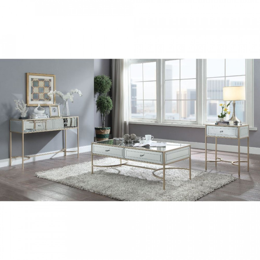 ACME - Wisteria Coffee Table in Mirrored/Rose Gold