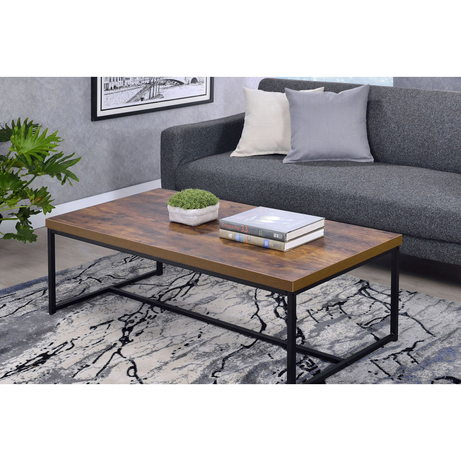 ACME - Bob Coffee Table in Weathered Oak/Black