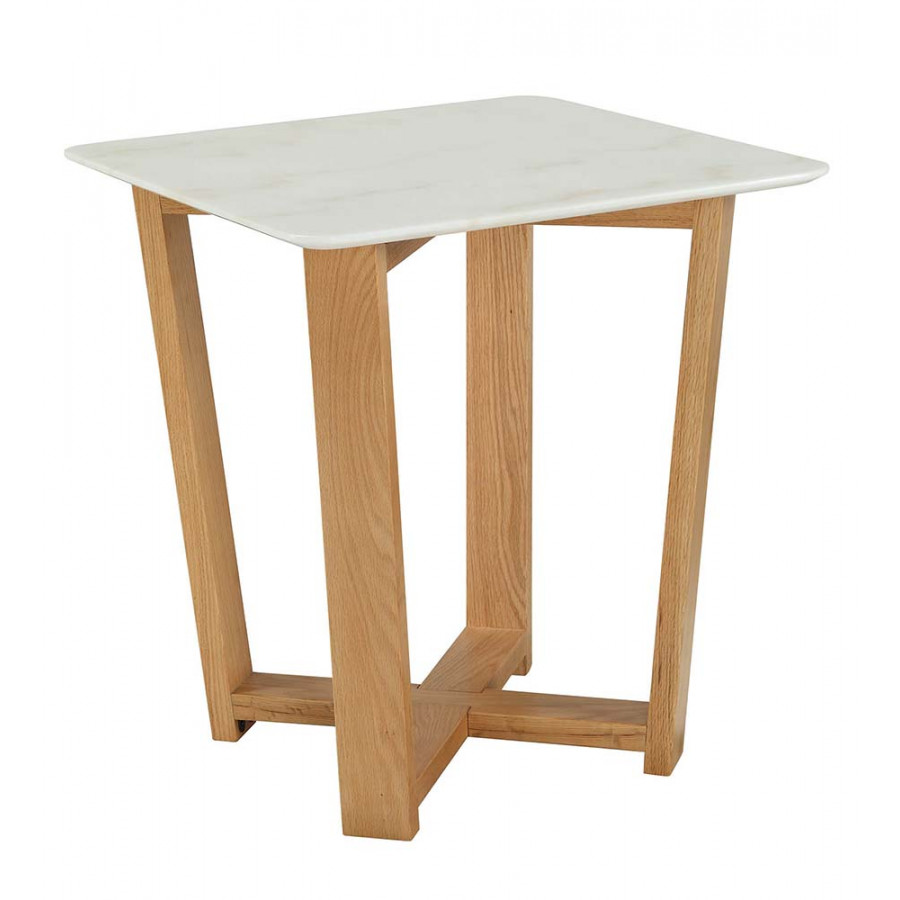 ACME - Tartan Accent Table in Marble Top/Natural