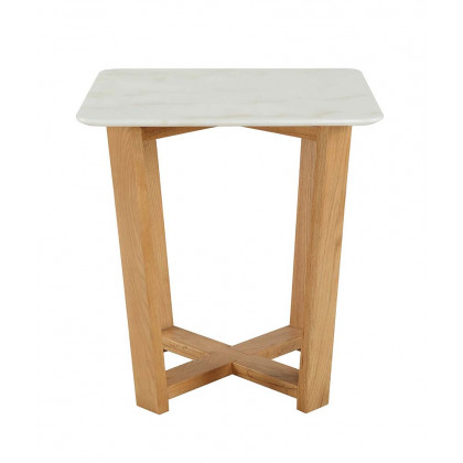 ACME - Tartan Accent Table in Marble Top/Natural