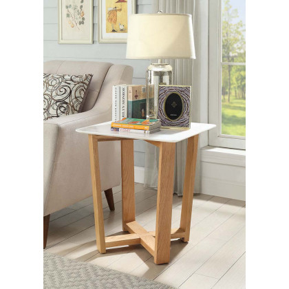 ACME - Tartan Accent Table in Marble Top/Natural