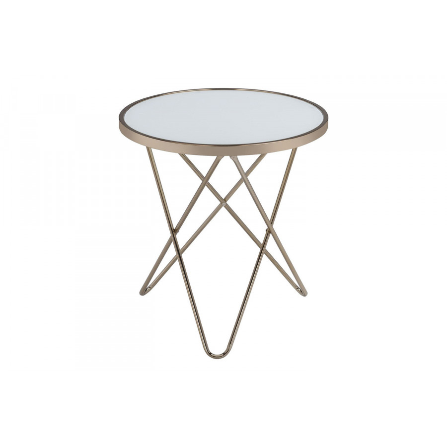 ACME - Valora Frosted Glass End Table