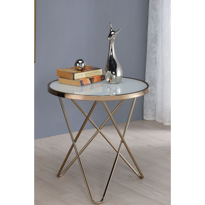 ACME - Valora Frosted Glass End Table