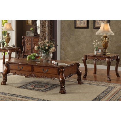 ACME Dresden Rectangular End Table - Cherry Oak