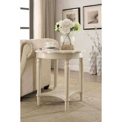 ACME Fordon End Table - Antique White