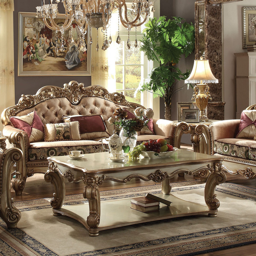 ACME - Vendome Coffee Table in Gold Patina