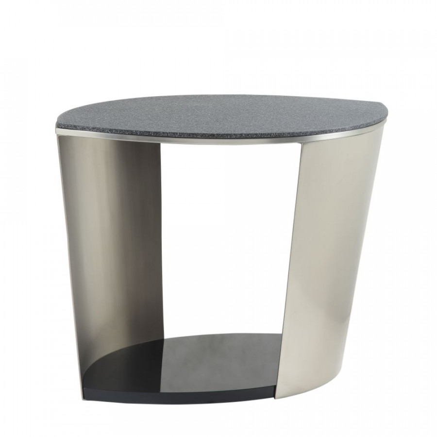 ACME - Thyge End Table in Satin Plated/Glass Stone