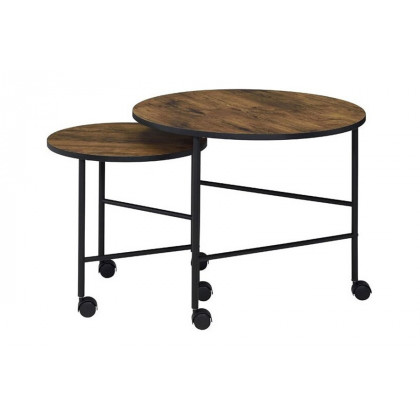 ACME - Oblis Nesting Table Set in Vintage Oak