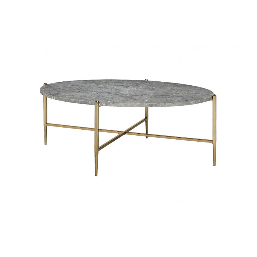 ACME - Tainte Coffee Table in Faux Marble Top/Champagne