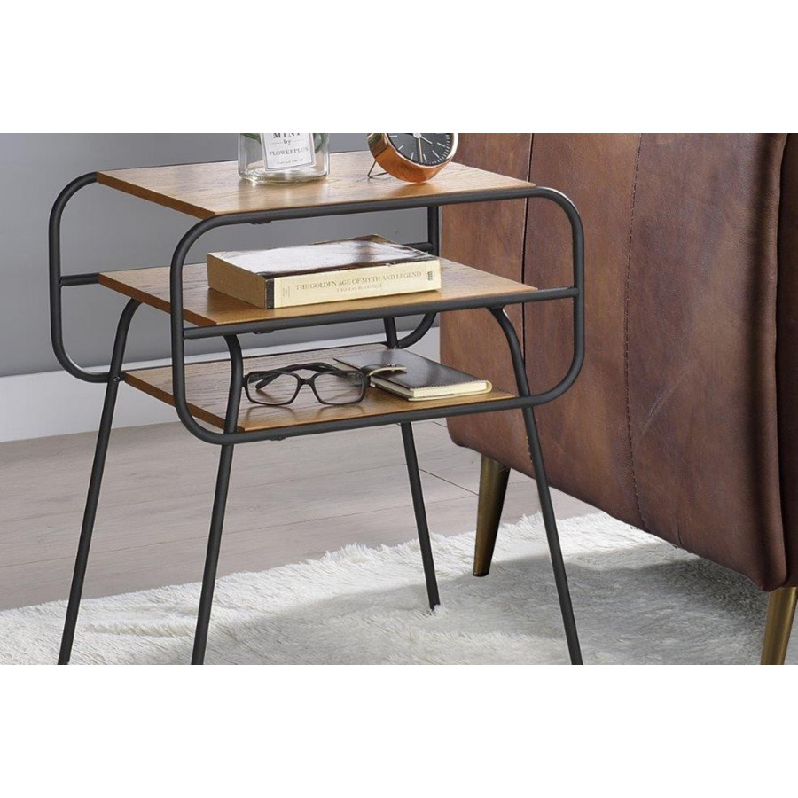 ACME - Kaseko Accent Table in Oak/Black