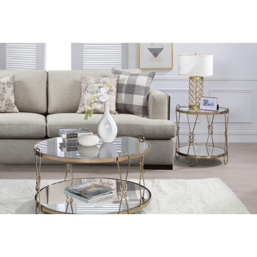 ACME - Zekera Coffee Table in Mirrored/Champagne