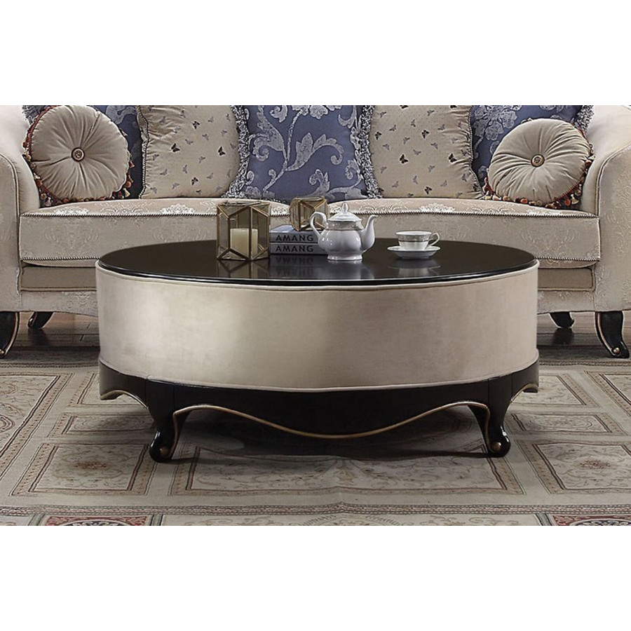ACME - Sheridan Cocktail Table in Cream/Black