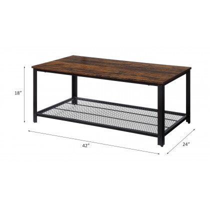 ACME Taurus Coffee Table - Rustic Oak/Black