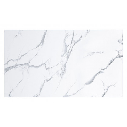 ACME Taurus Coffee Table - White Printed Faux Marble Top/Black