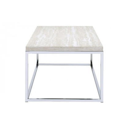 ACME - Snyder Coffee Table in Engineered Stone Top/Chrome