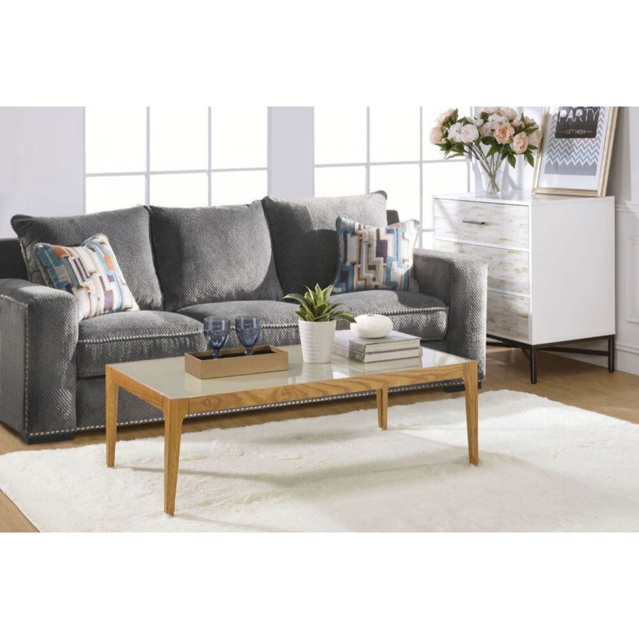 ACME - Gwynn Coffee Table in Frosted Glass/Natural