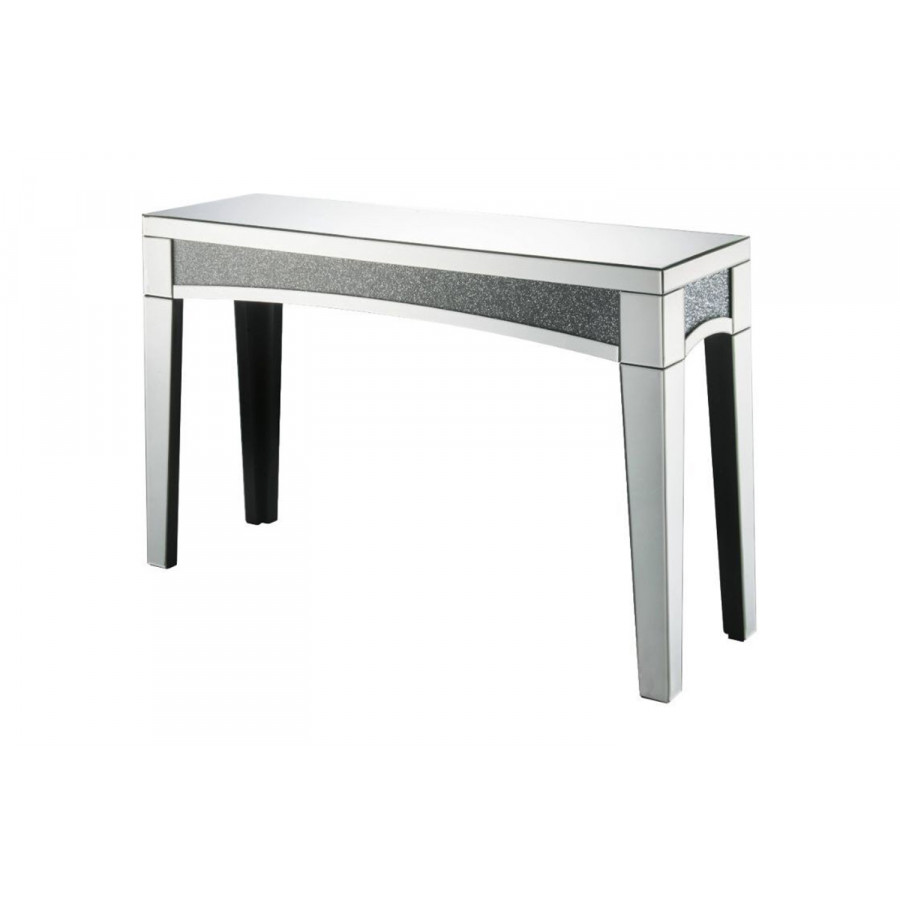 ACME - Noralie Console Table in Mirrored/Faux Diamonds (84678)