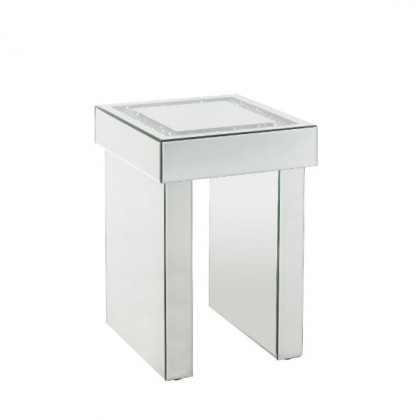 ACME - Noralie End Table in Mirrored/Faux Diamonds (84702)