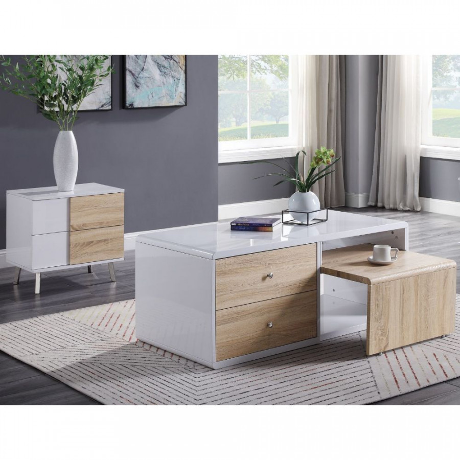 ACME - Verux Coffee Table in White High Gloss